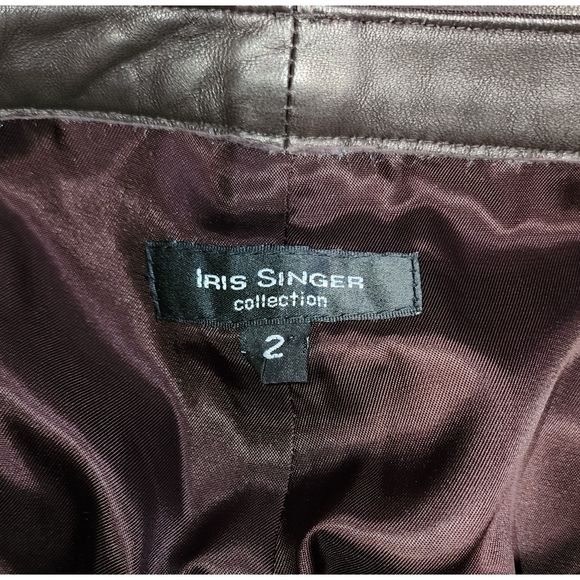 Vintage Iris Singer Collection Women's Brown 100% Leather Pants Size 2 - Picture 10 of 11